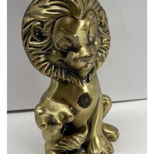 Vintage Brass Lions Club International Still Bank No Key 8" Tall Chicago ILL